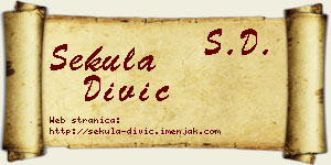 Sekula Divić vizit kartica